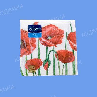Салфетка бумажная 33*33 " Букетик 2-сорт" 3-х сл. ЦВЕТЫ (12уп*20шт)