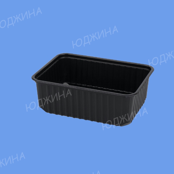 Контейнер  750мл 132*186*52  прямоугольный низкий черный Упакс-Юнити (500шт/100)