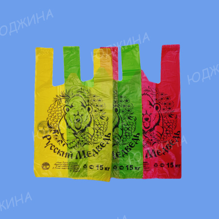 Пакет майка 28*50см  "МЕДВЕДЬ"  5,5гр  КРАСНАЯ  (3000меш)