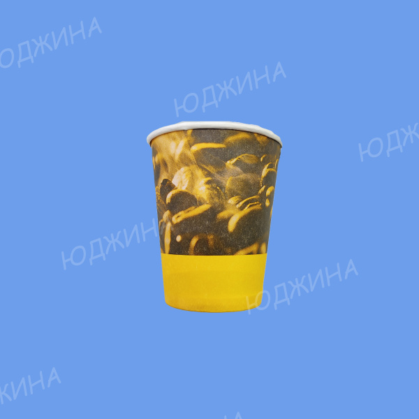 ЮГ/ Стакан Бумажный 180мл ( COFFEE BEANS ) однослойный, d.70мм, (1000/50шт)