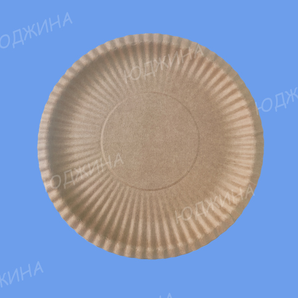 Тарелка картонная d.235мм мелкая рифленая круглая КРАФТ (24уп*50шт) (1200)